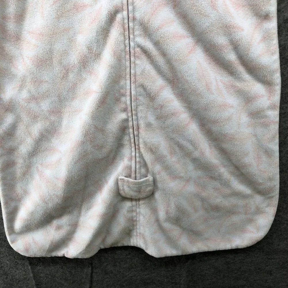 Halo Sleep Sack Baby Girls M 6-12M Sleeveless Fleece Pink White Winter 16-24 lbs